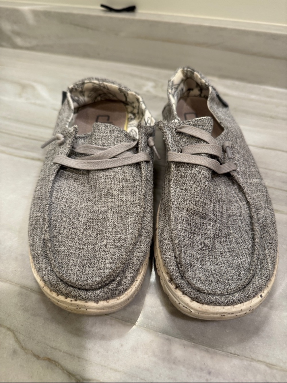 Hey Dude women’s 8 gray Canvas Slip-On Shoes